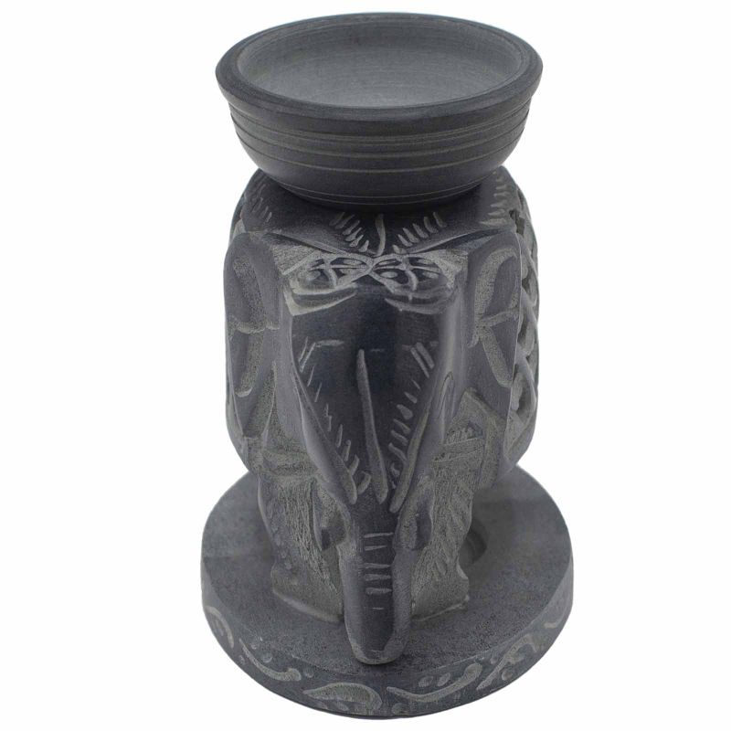 Quemador de aceite de esteatita 10,5 cm - Elefante de pie