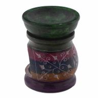 Quemador de Aceite de Esteatita 10cm - Flor de la Vida - Cinco Colores