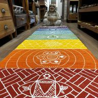 Alfombra de Yoga 100% Algodón - 60x200cm - 7 Chakras