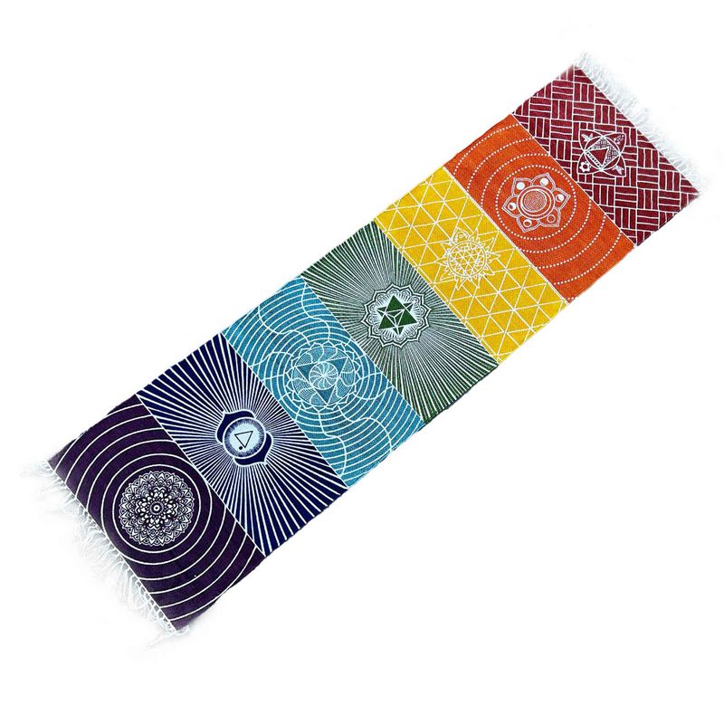 Alfombra de Yoga 100% Algodón - 60x200cm - 7 Chakras
