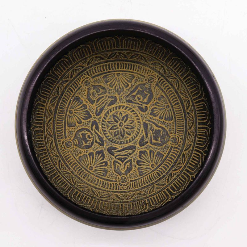 Cuenco tibetano Earth Powder - Mantra Five Buddha - 16cm