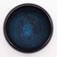 Cuenco tibetano Earth Powder - Cinco Budas Mantra Azul - 16 cm
