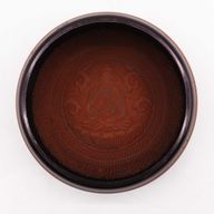 Cuenco tibetano de polvo de tierra - Arcilla Om Buddha - 16cm