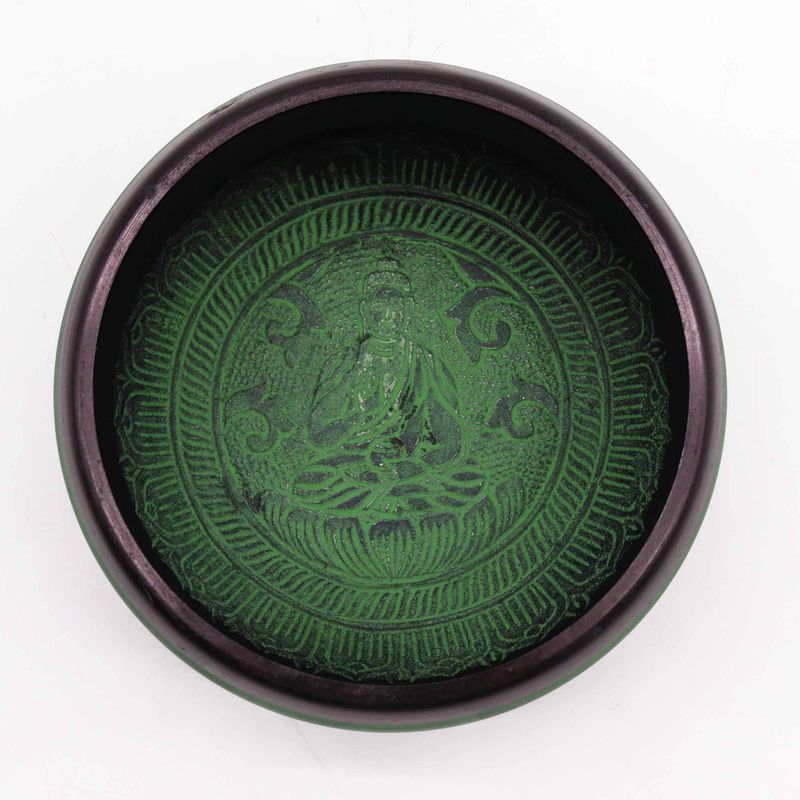 Cuenco tibetano en polvo de tierra - Buda Mandala - 16 cm