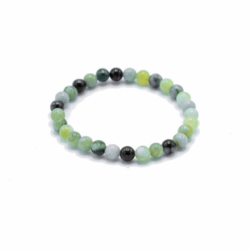 Pulsera de manifestación de piedras preciosas - Jade oliva - Curación