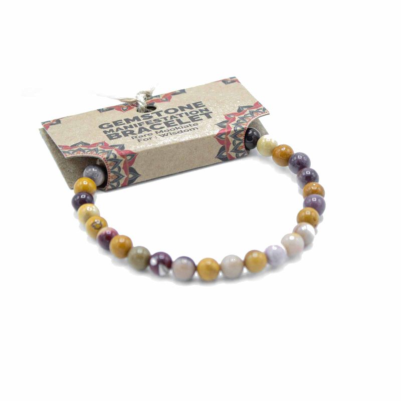 Pulsera de manifestación de piedras preciosas - Mookiate raro - Sabiduría