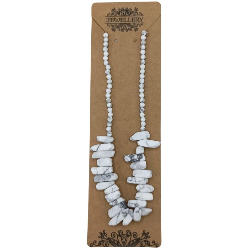 Collar de gemas Longstone - Jaspe blanco