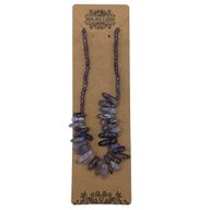 Collar de gemas de piedra larga - Amatista