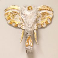 Cabeza Grande de Elefante - Oro y Blanco