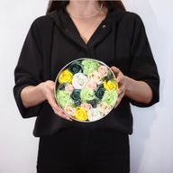 Caja Redonda - Celibraciones de Primavera - Amarillo y Verdes