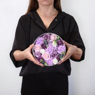 Caja Redonda - Rosa Lavanda Y Clavel