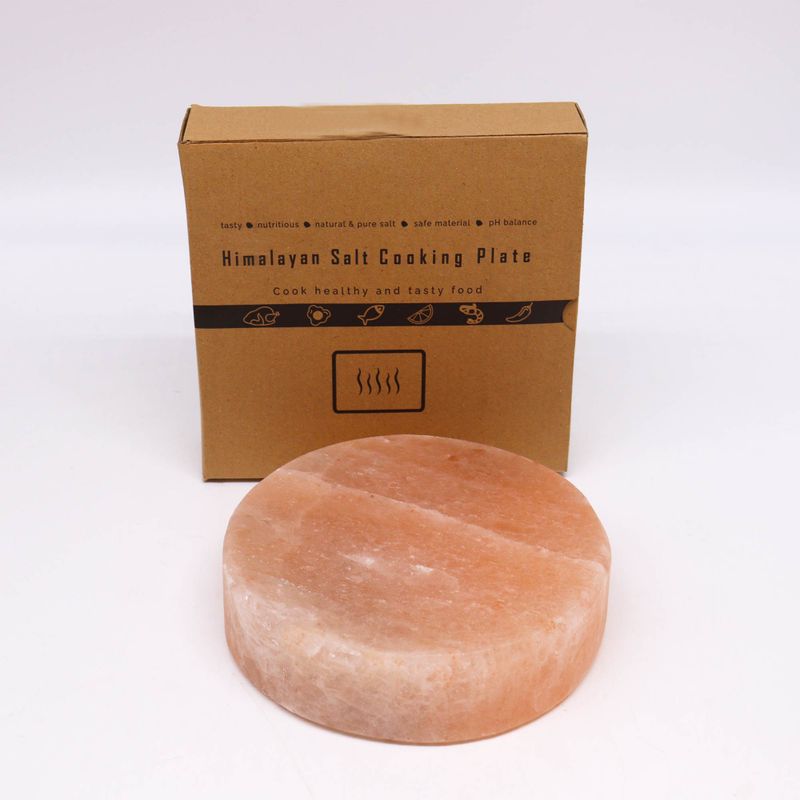 Plato de cocina con sal del Himalaya - Redondo - 20x20x5cm
