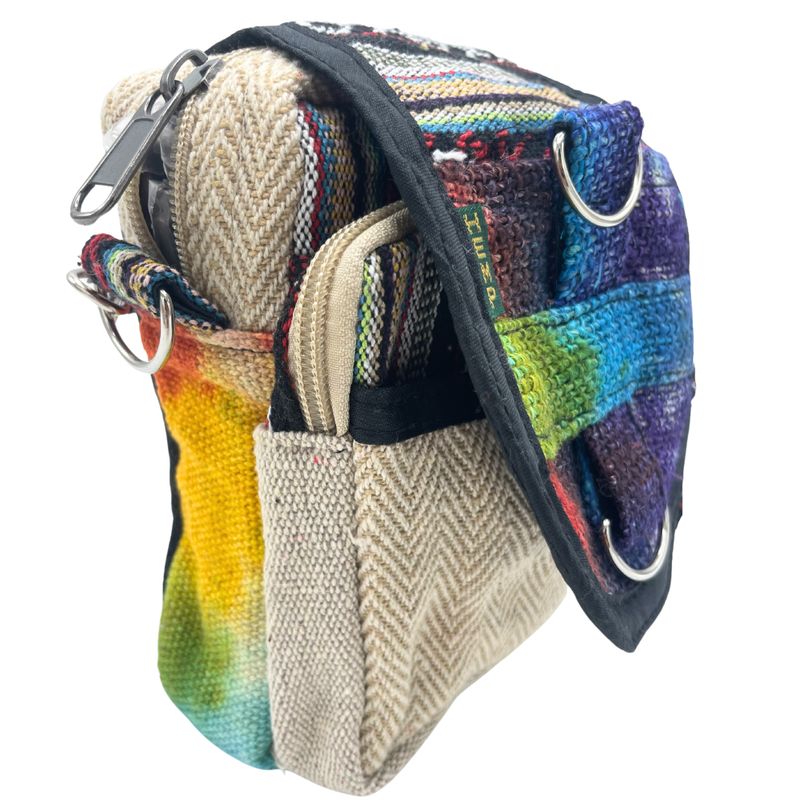 Bolso bandolera de cáñamo teñido