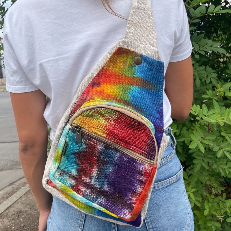 Bolso bandolera de cáñamo Tiedye