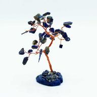 Árbol de piedras preciosas: Sodalita sobre base de ágata azul (35 piedras)