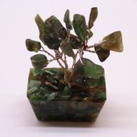 Mini árbol de piedras preciosas sobre base de orgonita - Aventurina verde (15 piedras)