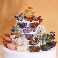 Mini árboles de piedras preciosas sobre base de orgonita - Mezcla Surtida (15 piedras)