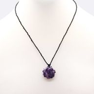 Colgante hexagonal de piedras preciosas entrelazada - Lepidolita