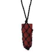 Colgante de punta plana con piedras preciosas entrelazada - Jaspe rojo