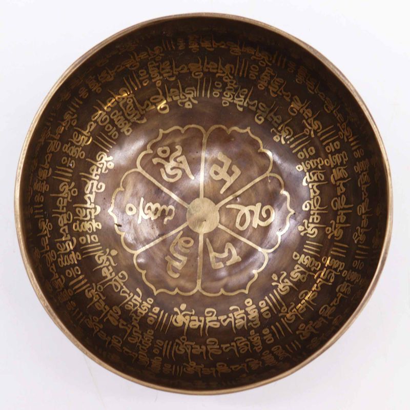 Cuenco Tibetano Curativo Grabado - 16cm - Mantra