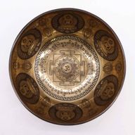 Cuenco Tibetano Curativo Grabado - 21cm - Om y Buda