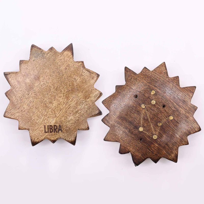Quemador de incienso con signos del zodíaco de latón grabado - Sol
