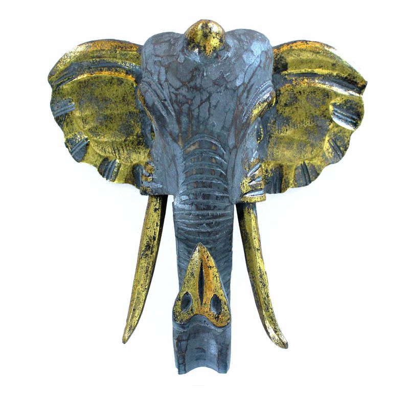 Cabeza Grande de Elefante - Oro y Gris