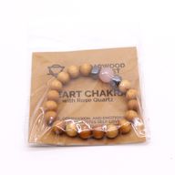 Pulsera de Cedro - Chakra del corazón - Cuarzo Rosa