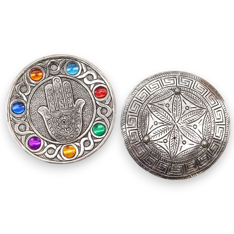 Porta-incienso Hamsa Siete Chakras 11.5cm