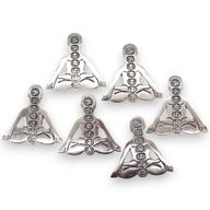 Porta-incienso Yoga Siete Chakras de Aluminio Pulido 12x12cm
