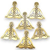 Porta Incienso Yoga Siete Chakras Aluminio Dorado 12x12cm