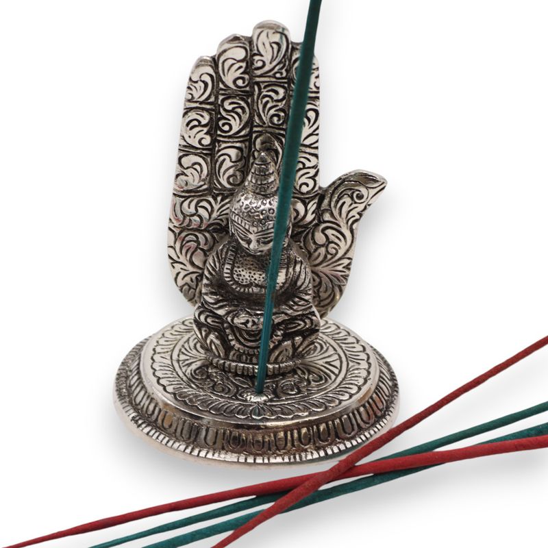 Mano Buda Porta Incienso 13x9cm
