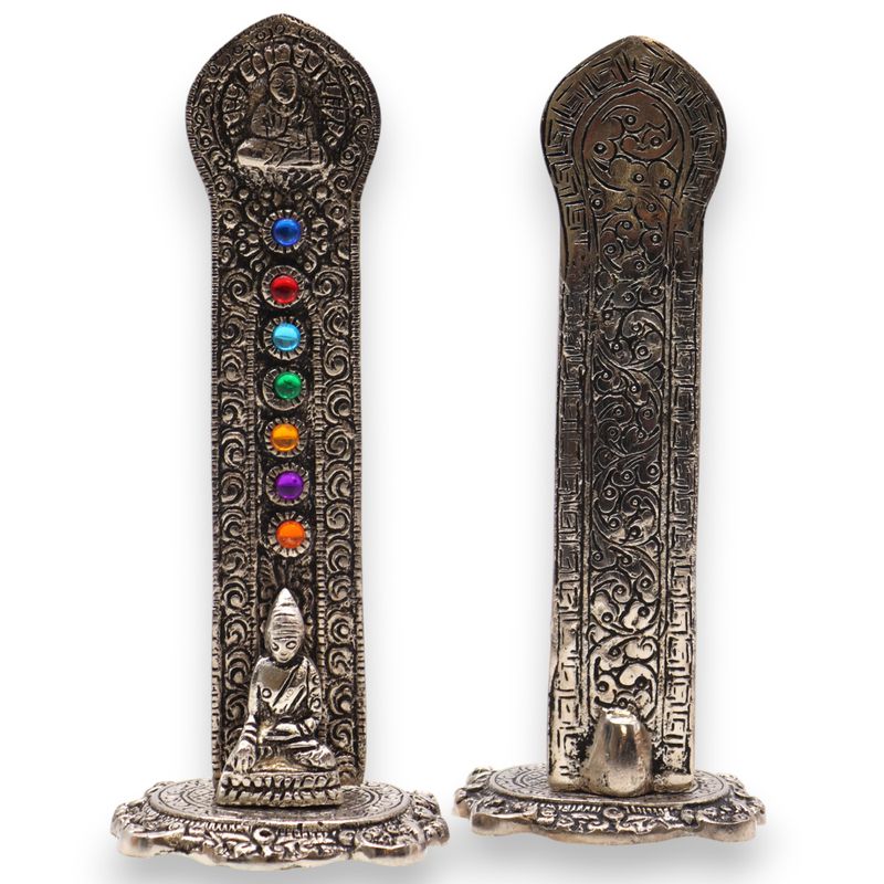 Porta-incienso Buda Torre 7 Chakras 16x6x7cm