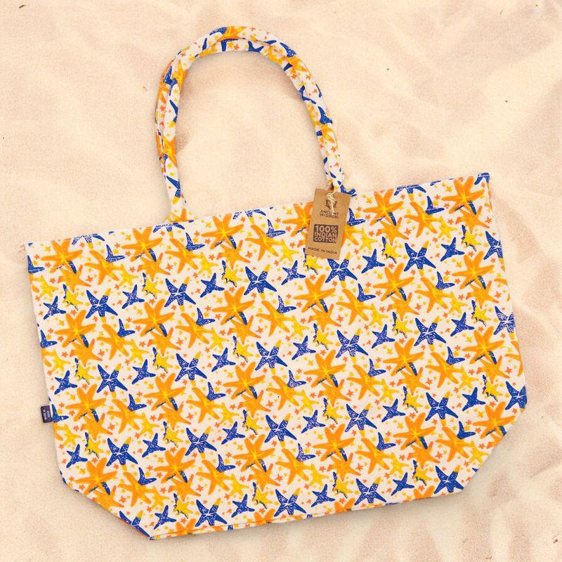 Bolsa Grande y Brillante - Estrella de Mar Abstracta