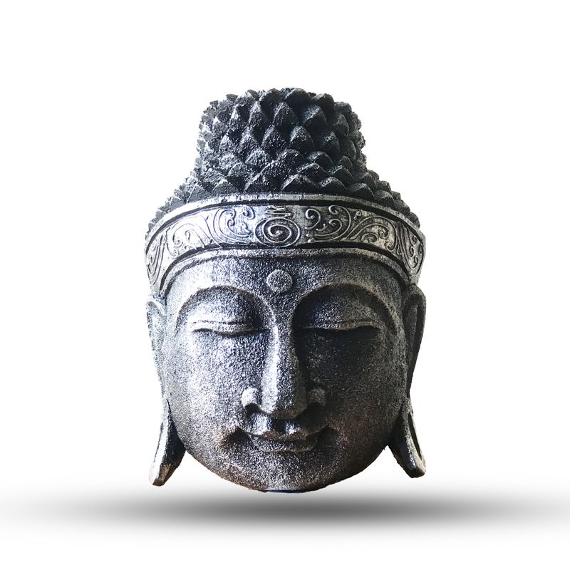 Decoración para el hogar Cabeza de Buda - 25cm - Plateado Brillante