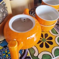 Set de Tetera - Naranja - Tetera & Cuatro tazas