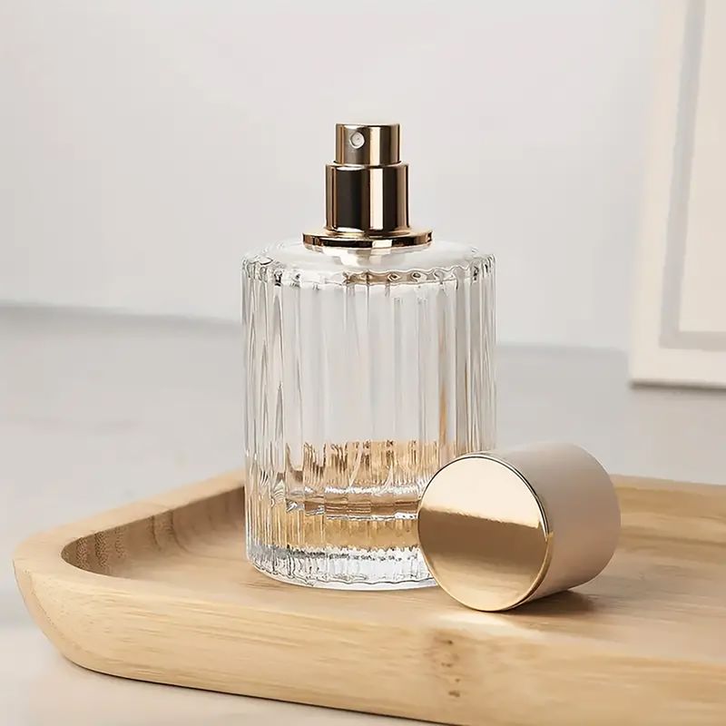 Frascos de vidrio para perfume con pulveridaor y tapa blanco 50 ml