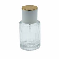 Frasco de vidrio para perfume con pulveridaor y tapa blanca 30 ml