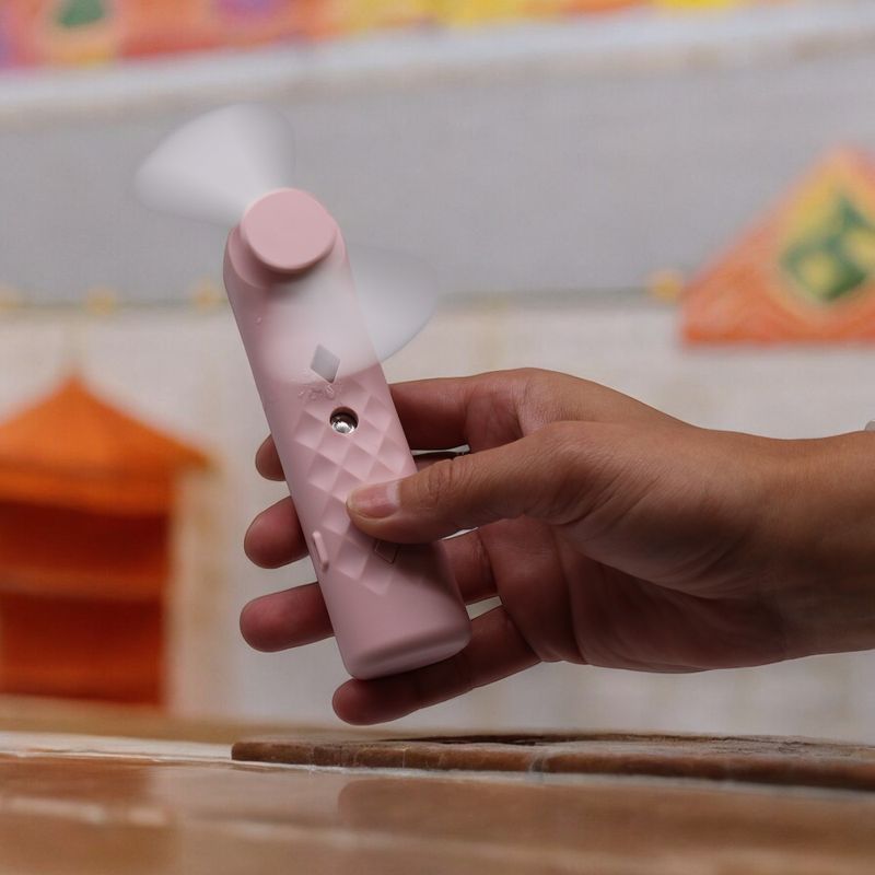 Ventilador y Pulverizador Facial Rosa - USB