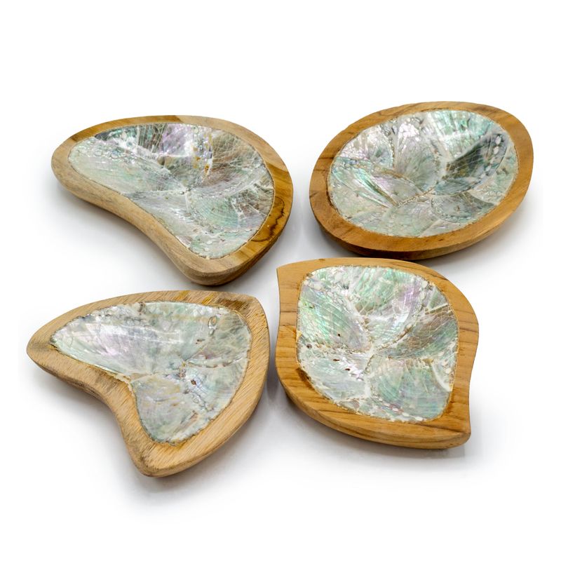 Juego de 4 Mini Cuencos de Madera de Teca (surtido)