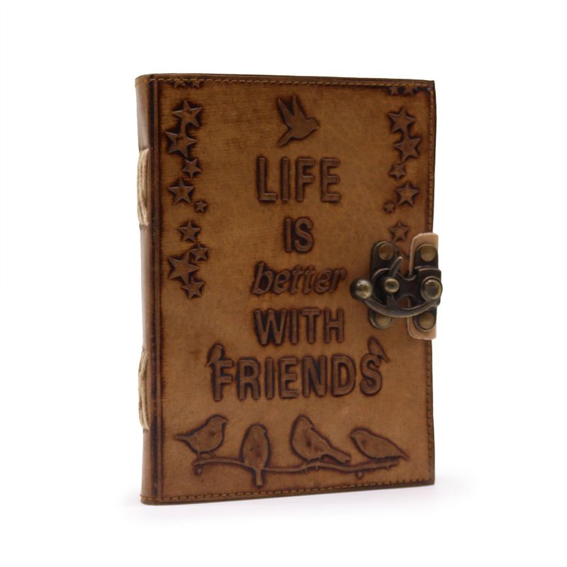 Diario de Piel  - La vida es mejor con amigos - 12,5x17,5cm