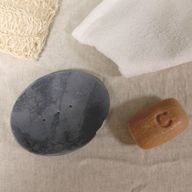 Jabonera de Esteatita Gris 10x12cm - Óvalo Clásico
