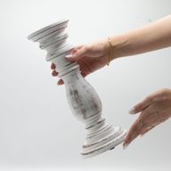 Candelero Clásico - Blanco - 30x10cm - Mediano