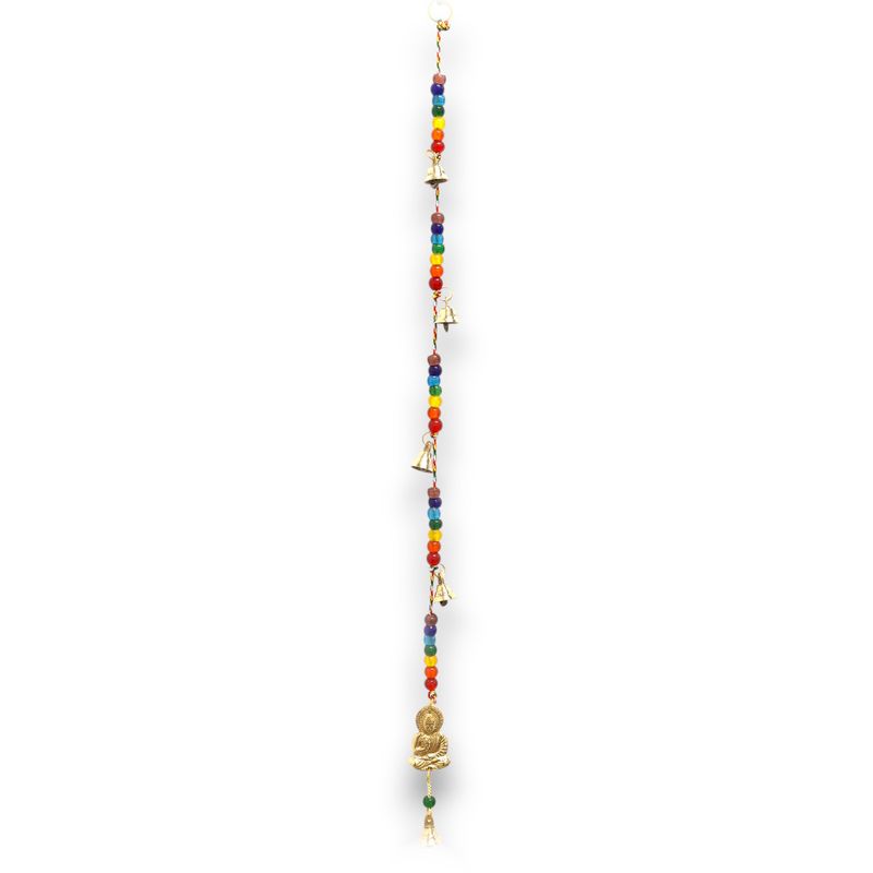 Campanas Indias - Buda de latón con cuentas de chakra Campanas de cuerda - 53cm