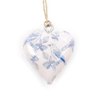 Corazone de madera decorativo Grande - Pajaros Azul