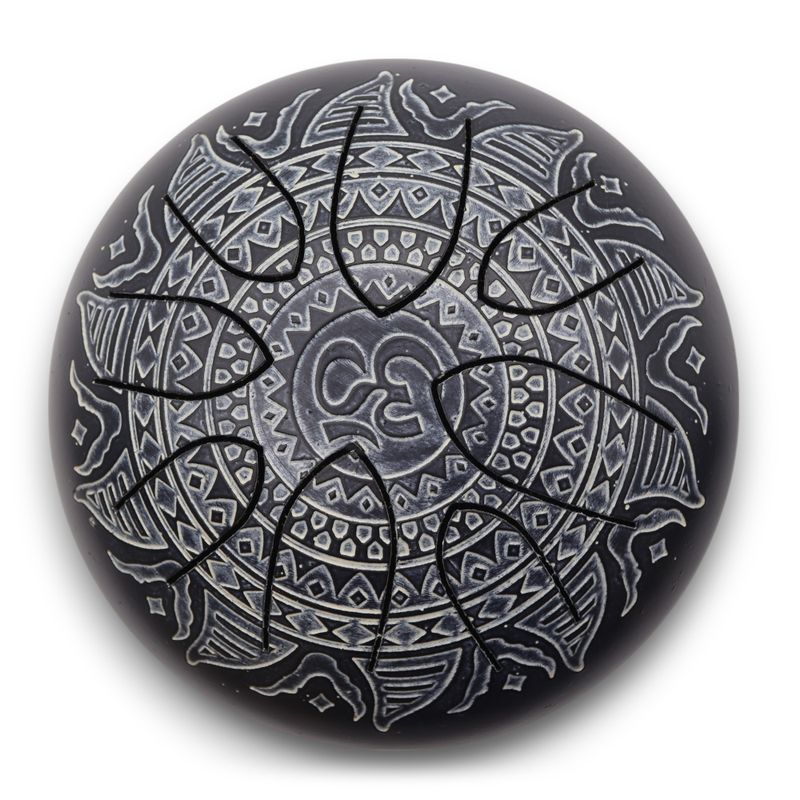Tambor Om Mandala Grabado - 16cm