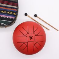 Tambor Mediano Hapi Om Rojo- 22x16cm