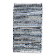 Alfombra mediana de yute de algodón reciclado - 90x150cm - Azul