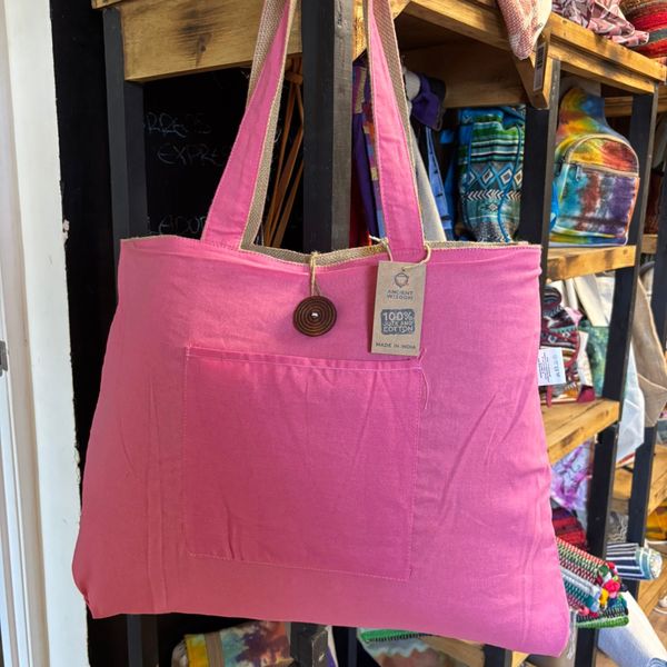 Bolsa Grande Reversible de Yute & Algodón