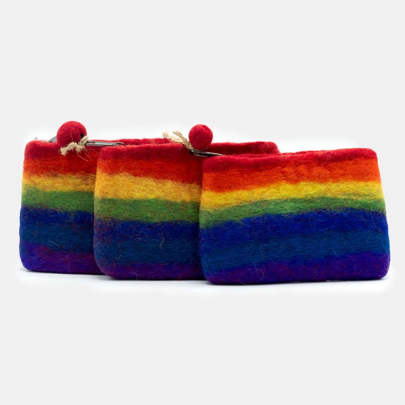 Estuche de fieltro natural con cremallera (surtido) - Arco Iris